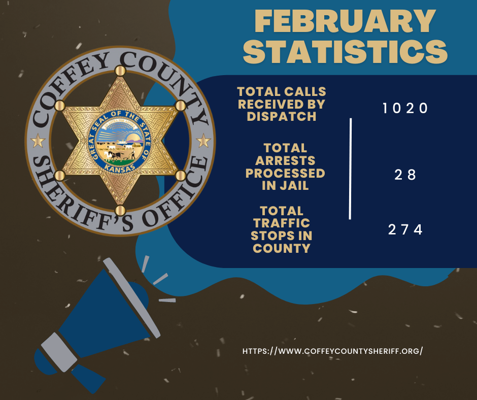 February Statistics for Sheriff Office