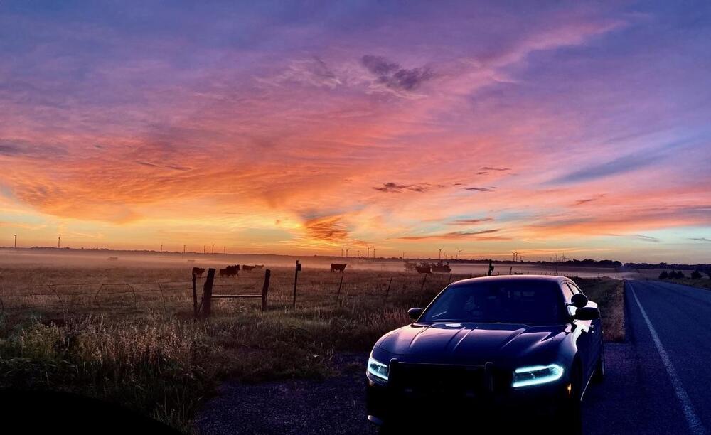 Patrol Car in front of Sunset